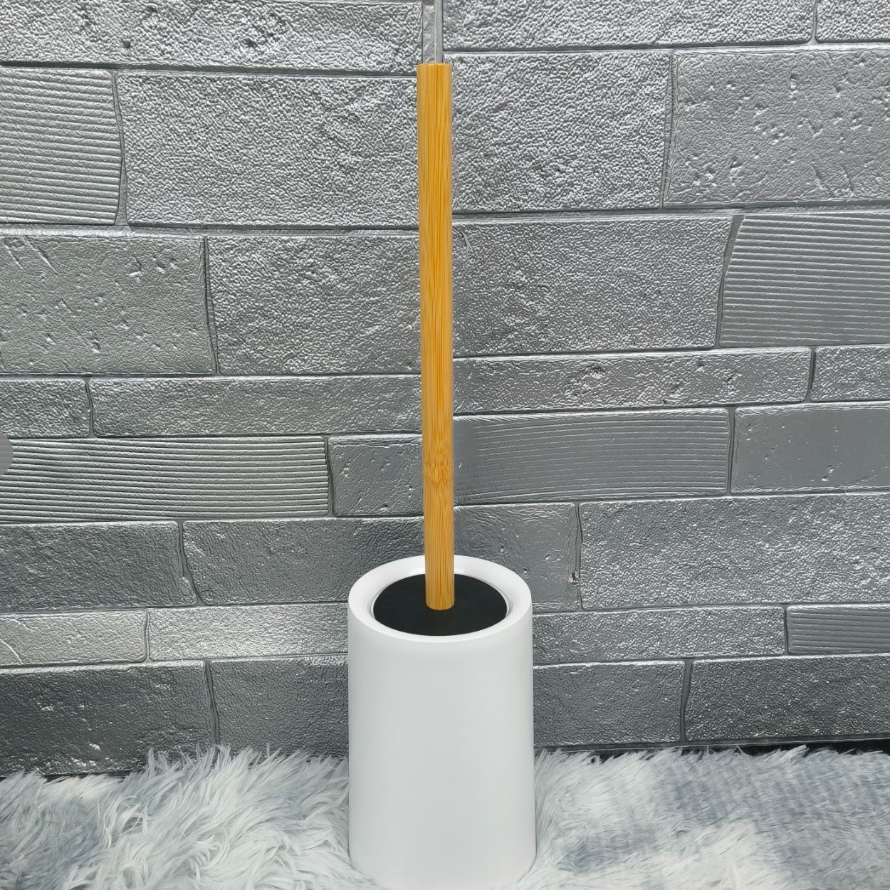 Juego de Cepillo para Inodoro de Pie con Mango Largo para Baño