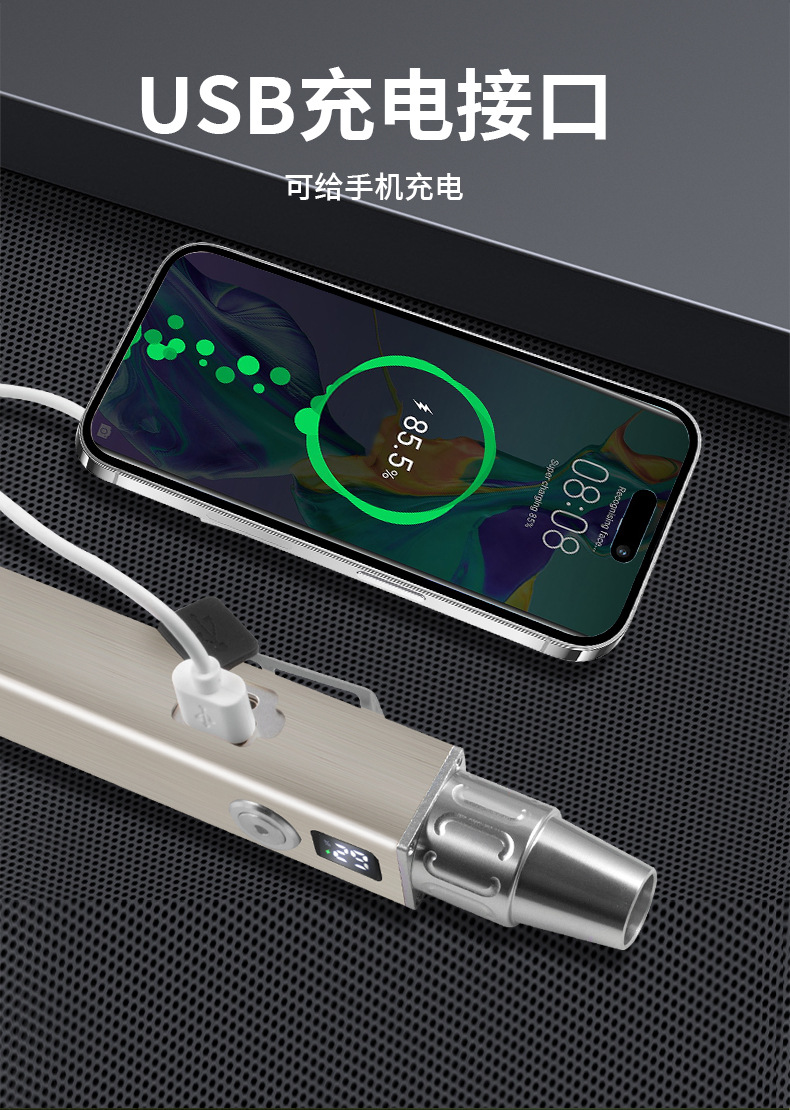 Jade Identification Flashlight, Rechargeable Bright Light, Special White Light for Jewelry, Small Diameter Identification, Jade Antique