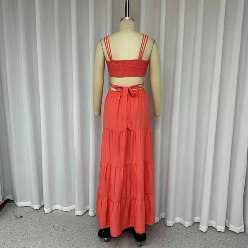 Wide Leg Solid Color Strapless Tube Jumpsuits