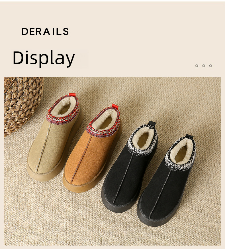 Winter new cashmere warm thick bottom heelless Baotuo hair half slipper cotton shoes_voghion.com