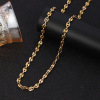 Coffee necklace hip-hop style stainless steel, 7/9/11mm, European style