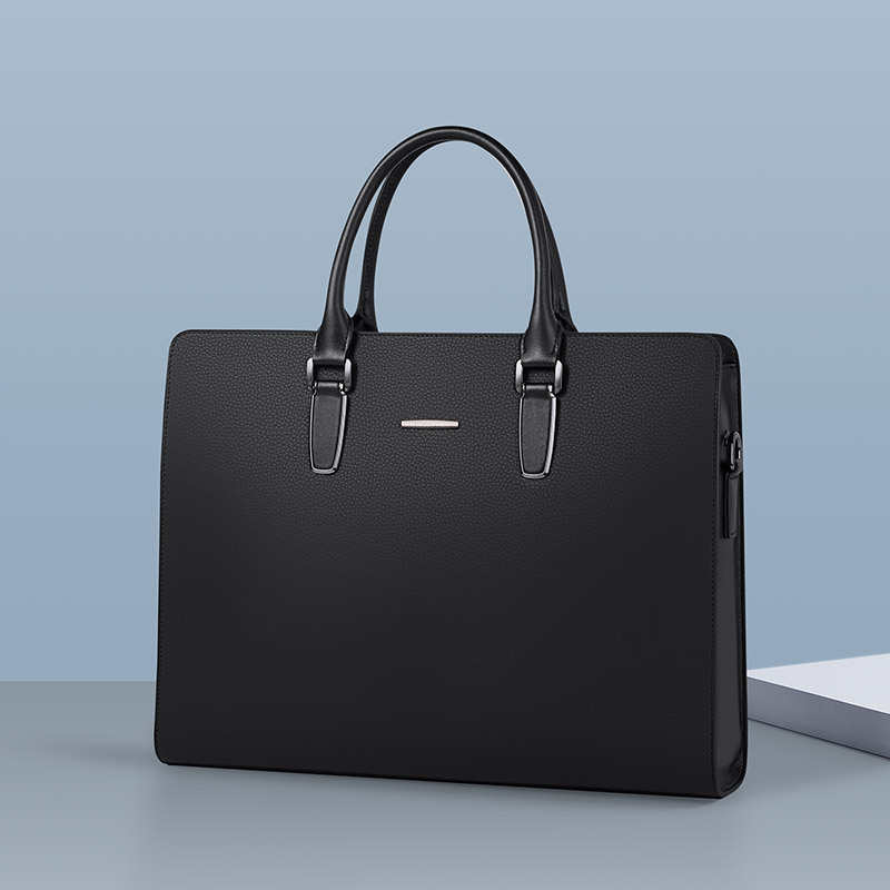 King Paul Briefcase Men's Cowhide Handbag Business Bag High-end Sense Men's Genuine Leather Shoulder Men's Bag File Bag