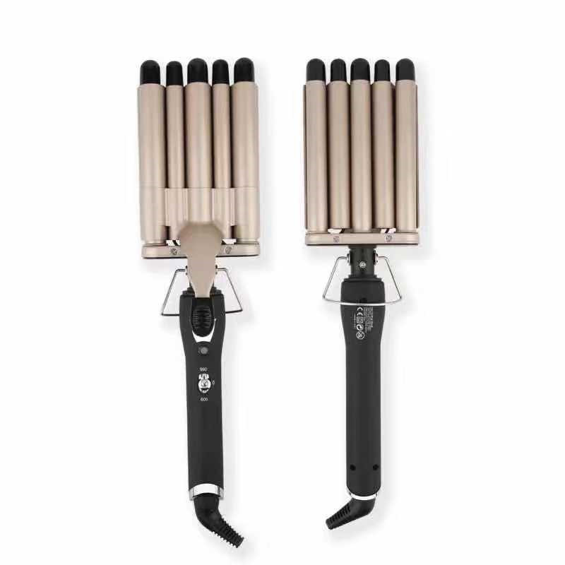 Hähnchenbrötchen Golden Zwei-Gang-Temperaturregulierung, wassergewellter Frisierstab, Eierbrötchen, drei Röhren-Curling_voghion.com