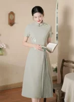 Приталенное платье Cheongsam для мам в новом стиле, утолщенная элегантная женская одежда в китайском стиле, улучшенное приталенное платье в стиле ретро Китайской Республики