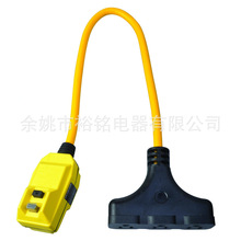 GFCI漏電保護器連接線 美式掃把插 多用美標插座 橘色電源線插頭