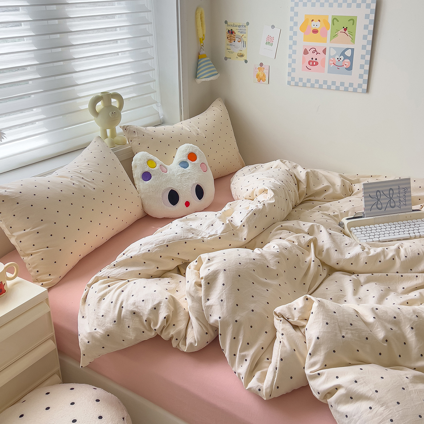 Madre y bebé clase A dormir desnudo algodón cuatro piezas cubierta sábanas de cama super suave cama dormitorio gaza tres piezas