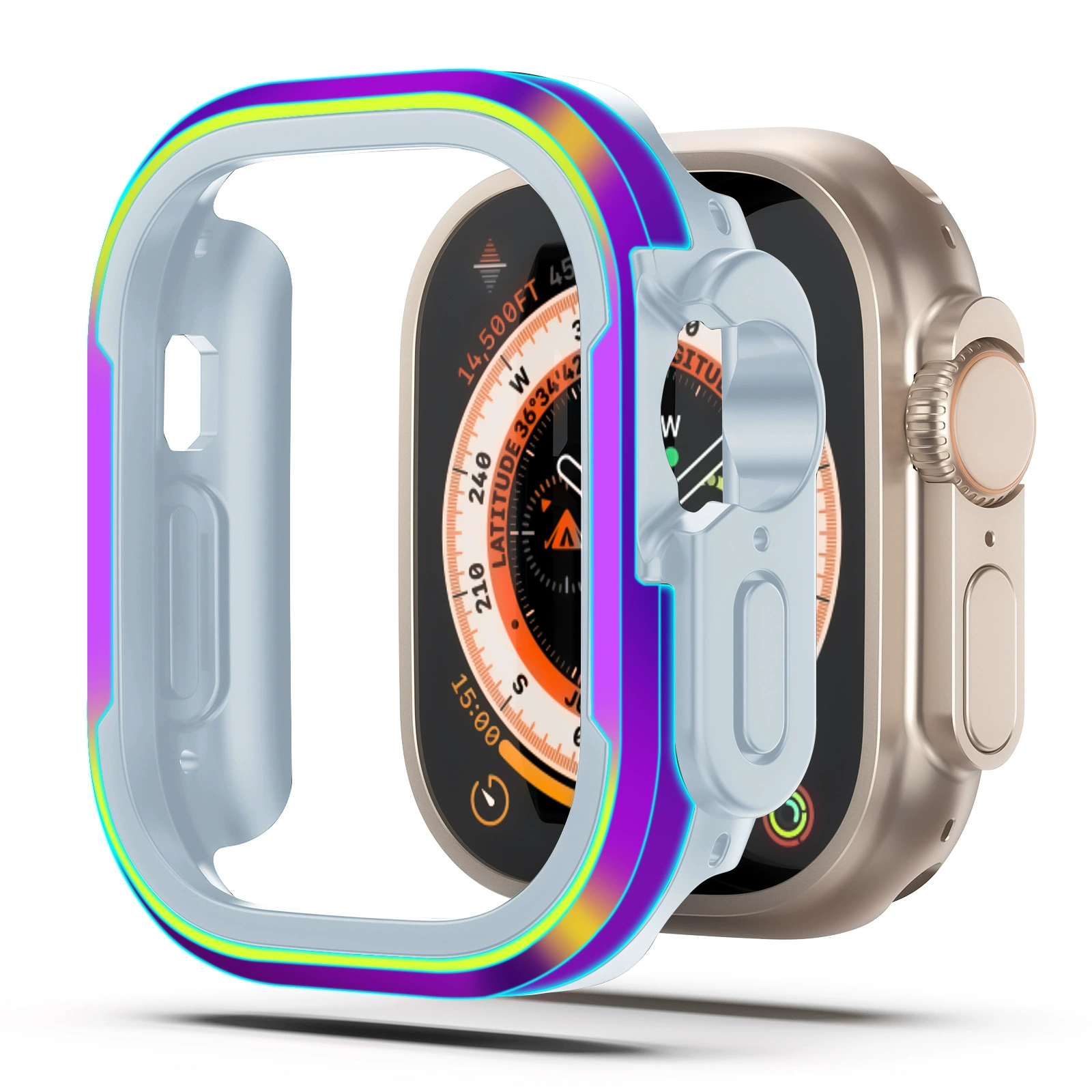 Чехол для Apple Watch 10/9/8/7/5/4/SE, металлический защитный корпус, полировочное покрытие