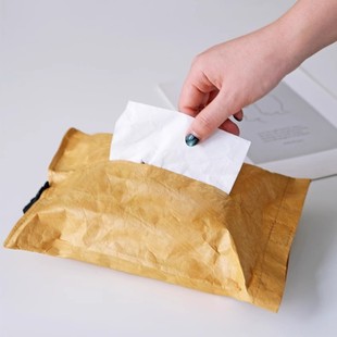 Customized Scandinavian Style Waterproof Dupont Paper Cowhide Car Tissue Bag Wall-Mounted Home Guest Restaurant Hotel Tissue Box