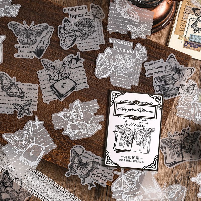 Hualuo papel de sulfato otomano cuentas de mano pegatinas impermeables bolsas diy retro cuentas de mano materiales decorativos pegatinas de papelería para niños