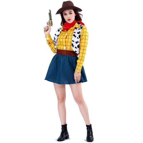 Halloween cosplay costumes Toy Story Woody couple costumes Western cowboy men and women party stage costumes