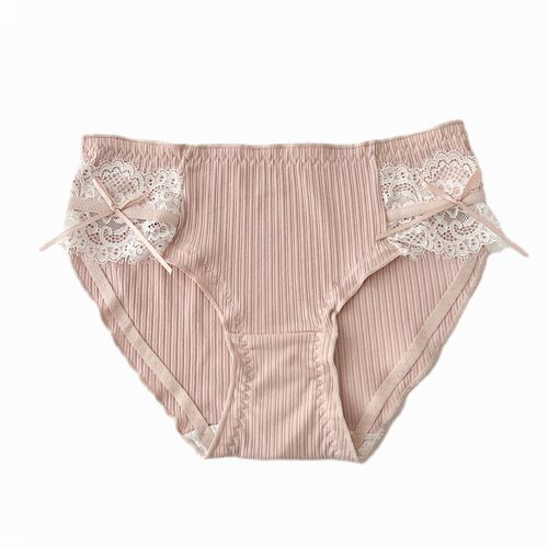 Miu-style aesthetic ~ Japanese pure desire style girl lace underwear for women, pure cotton full cotton crotch sexy middle waist triangle pants