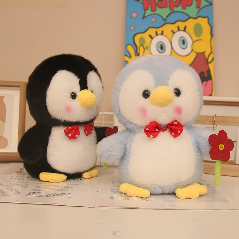 Nueva muñeca de pingüino de flores de visón europeo lindo de 8 pulgadas linda muñeca de captura de mascotas regalo de cumpleaños para niños