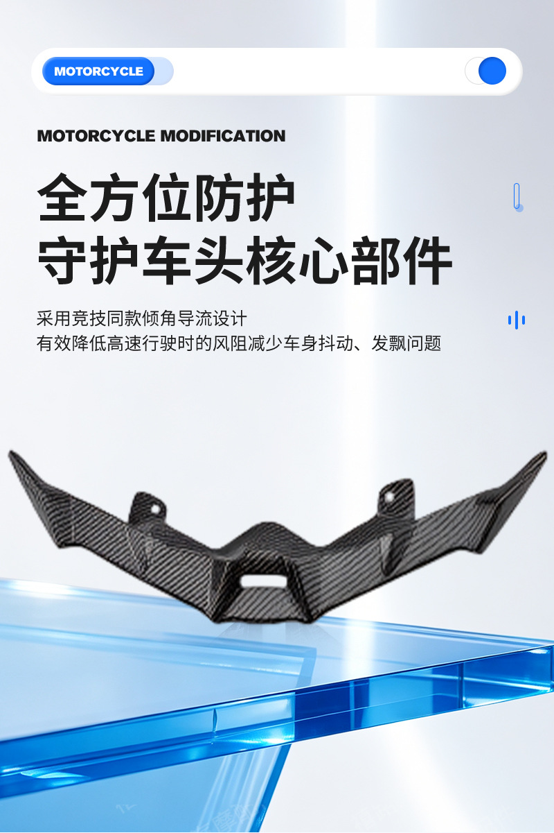 Xilu Motorcycle Modification Accessories ADV160 Modified Water Ripple Fixed Wind Wing Exterior Parts Carbon Fiber Body Parts