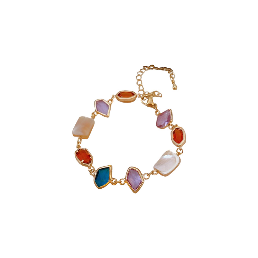 Medieval vintage conchas cuadradas pulsera collar lujo ligero nicho conjunto de alta sensación de moda retro joyería mujer image 6