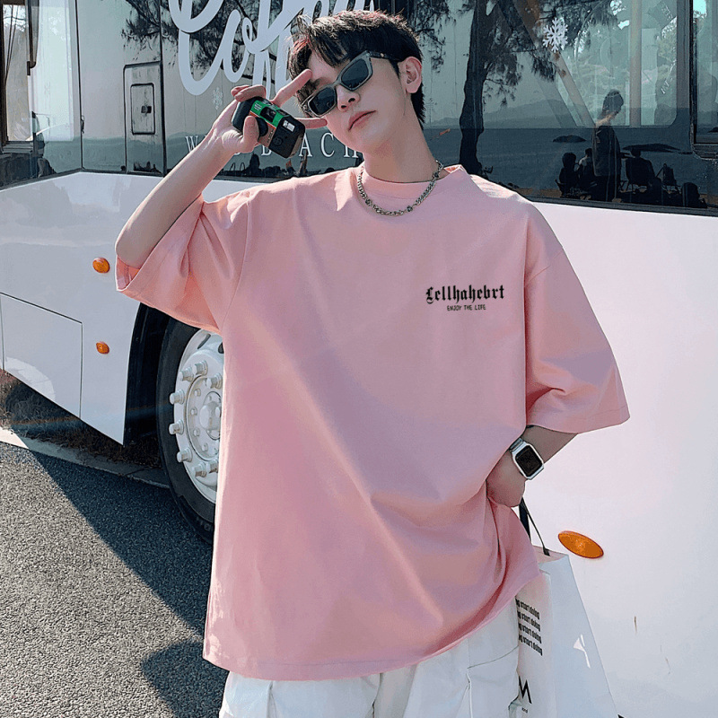 2025 Summer New Style 100kg Large Size 100% Pure Cotton Men's Street Style Casual Versatile Short-Sleeved T-Shirt 2025 Summer New Style 100kg Large Size 100% Pure Cotton Men's Street Style Casual Versatile Short-Sleeved T-Shirt