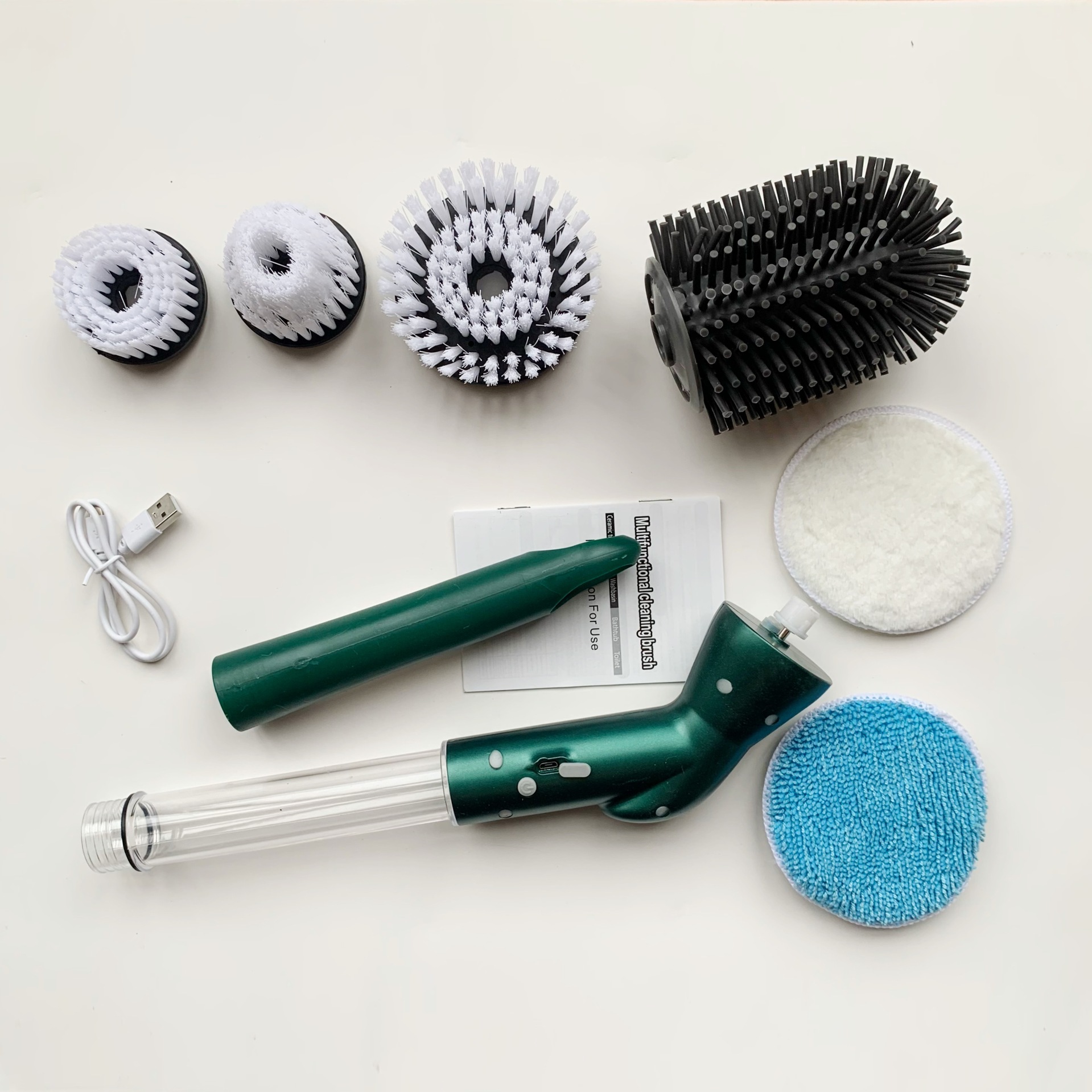 Cepillo de limpieza eléctrico multifuncional para baño, cepillo de limpieza telescópico giratorio de mango largo para herramienta de limpieza de suelos de baño