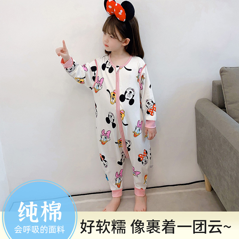 Four-season baby cartoon double-sided leg boneless sleeping bag