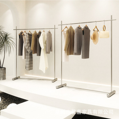 Display props for clothing store racks, floor-standing hanging racks, island shelves for women's clothing stores, stainless steel racks, hat racks