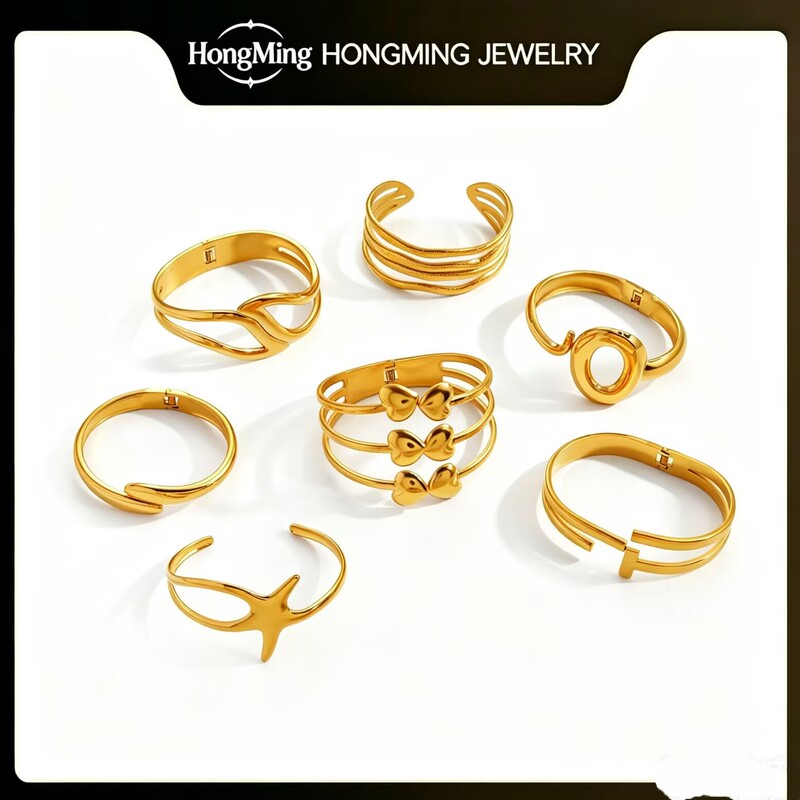 European and American New Style Smooth 18K Gold Stainless Steel Bracelet for Women, Light Luxury Flower and Leaf Open Bracelet, Cross-Border Wholesale