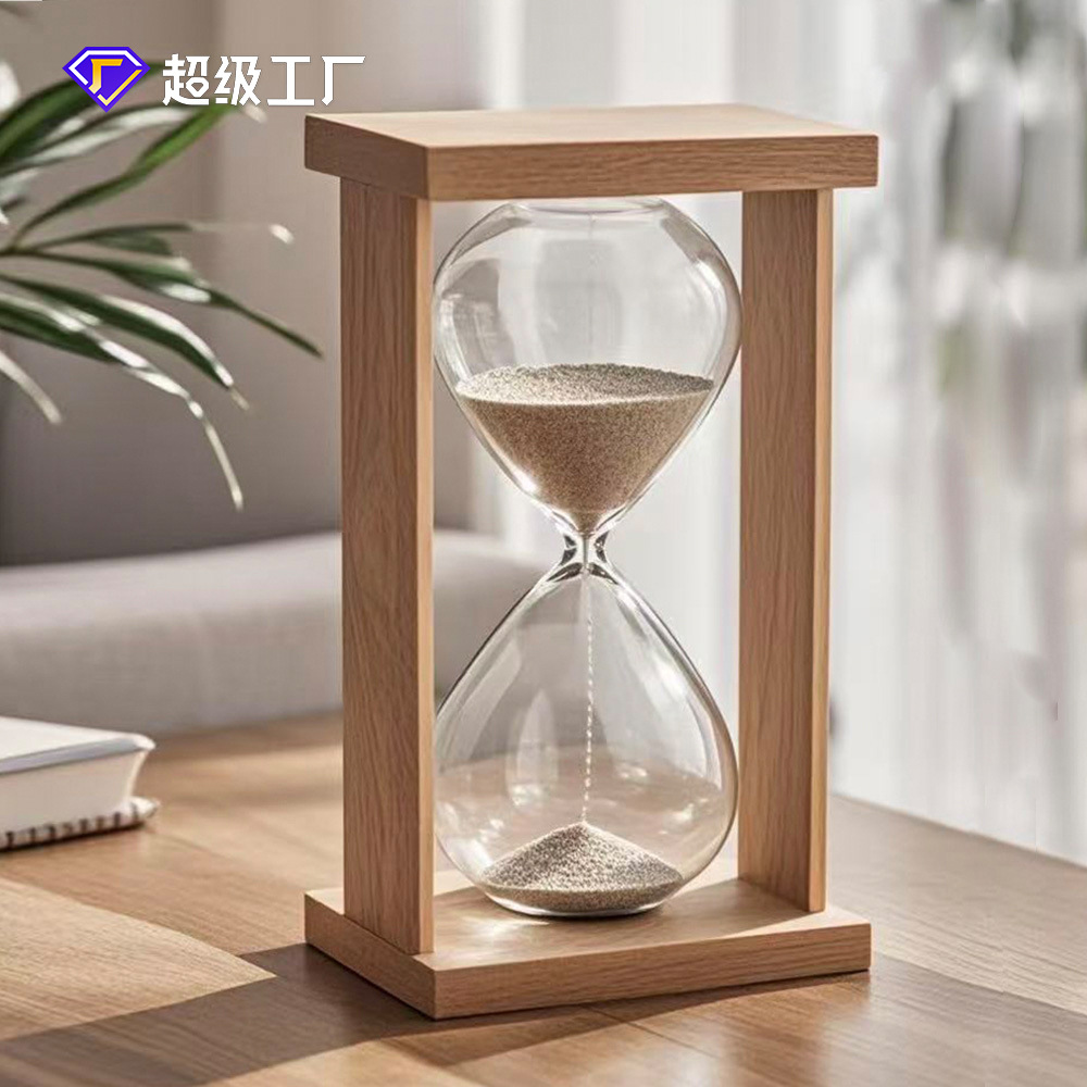 Creativo retro marco de madera reloj de arena de vidrio cronometrador 30 minutos reloj de arena medieval reloj de arena decoración de escritorio