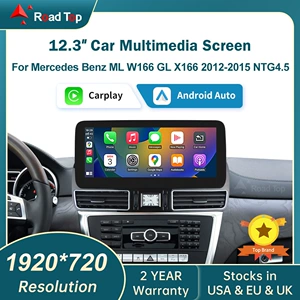 Mercedes Benz ML W166 GL X166 NTG4.5 üçün RoadTop simsiz CarPlay ekranı