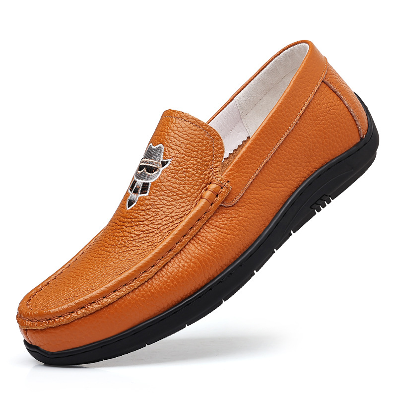 Mocasines de primera capa de piel de vaca para hombre zapatos de cuero casuales de cuero para hombre mocasines de hombre zapatos de hombre nuevos zapatos de una sola capa