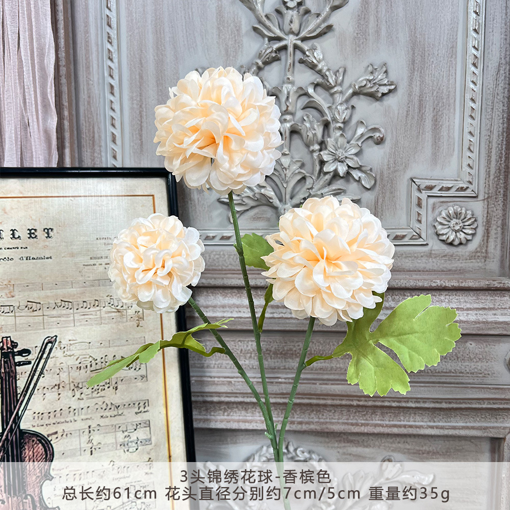 HZ-3头锦绣花球-香槟色