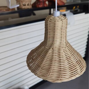 Ins Scandinavian Style Kidsren's Room Rattan Chandelier B&B Real Rattan Weaving Decoration Hand-Woven Tent Lamp Photography Props