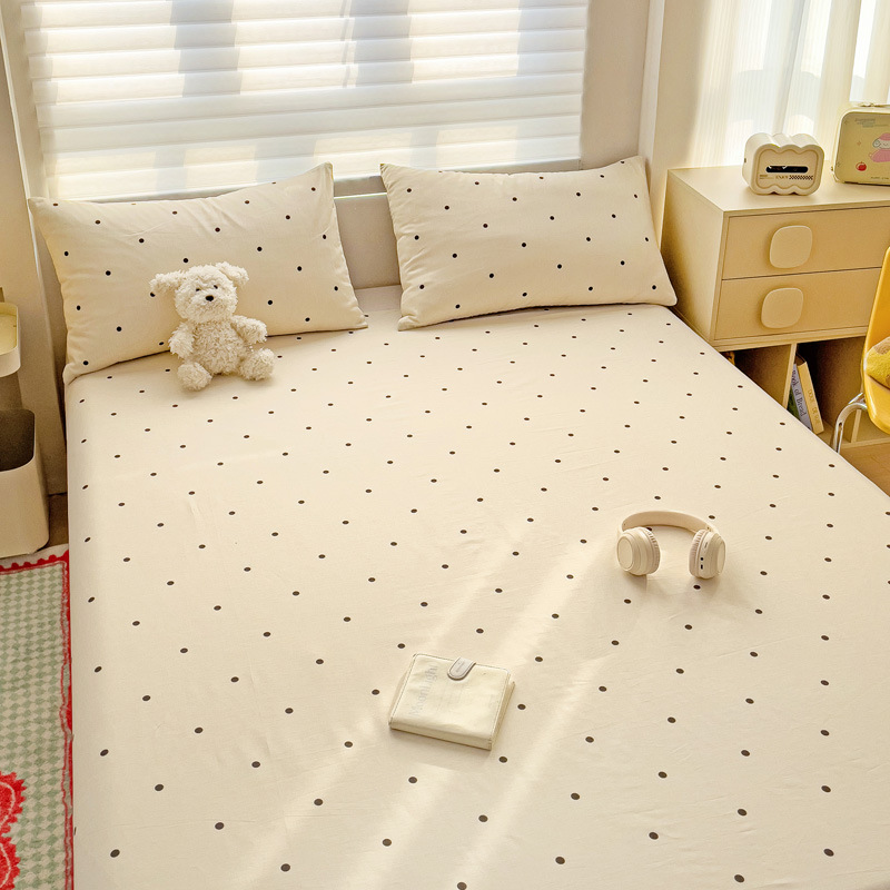 Sábanas a cuadros de algodón puro pieza individual 100 cama individual de algodón funda de almohada para dormitorio infantil traje de tres piezas