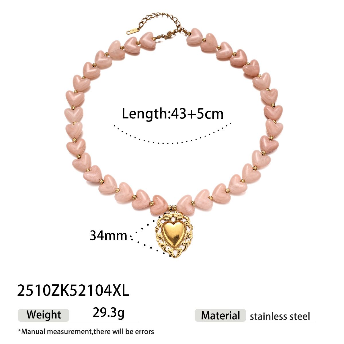 Tiana Europa y América collar de acero de titanio lujo ligero nicho amor acrílico cuentas collar de clavícula de acero de titanio mujer no desvanecerse image 6