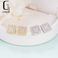 Квадратный 10mmS925 Серебряный D-цвет Mashi Mashi Mashi Высокий смысл Корейские серьги доступны на месте