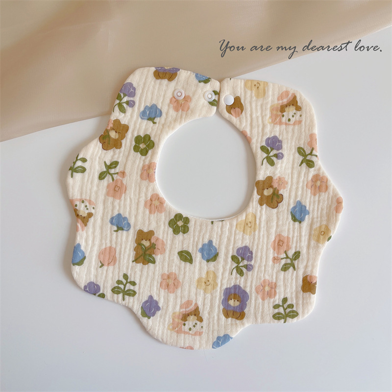 Babero de bebé de gasa de algodón babero del bebé impermeable escupir leche recién nacido babero ins primavera y verano