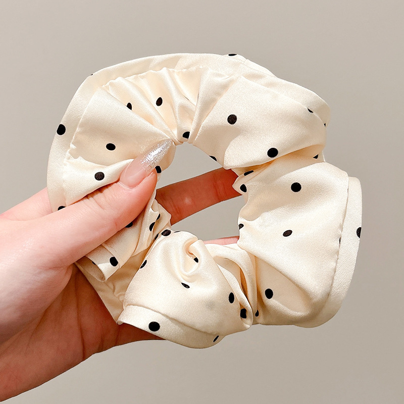 Lazo para el cabello de intestino grueso de encaje blanco de gran tamaño coreano para mujer 2025 nueva banda de goma cordón de encaje retro francés