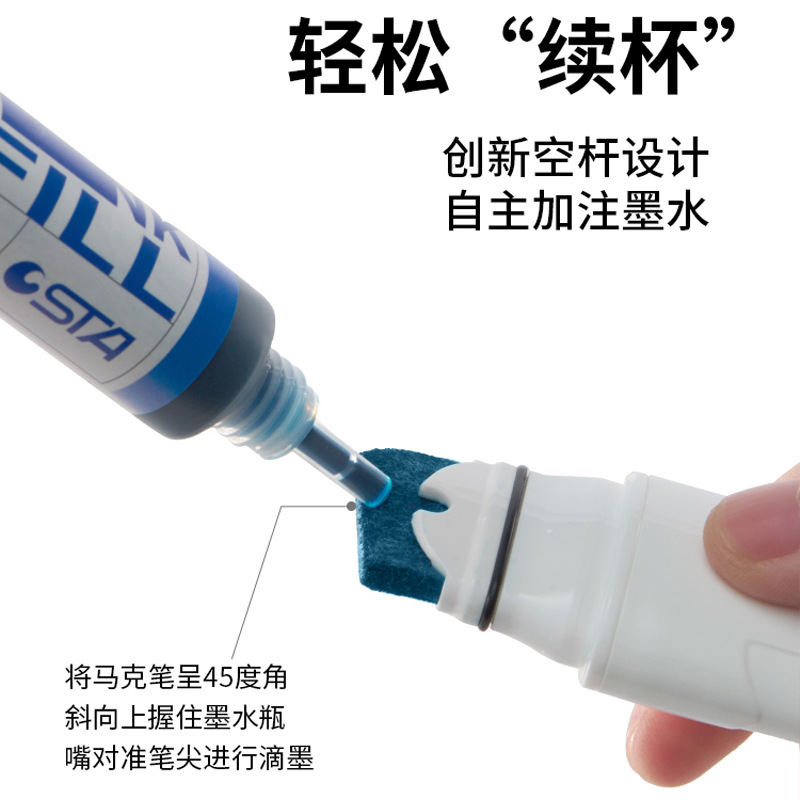 STASTA gran cabeza ancha en blanco lápiz 9300 alcohol aceite con tinta de cabeza dura 20mm lápiz POP168 colores