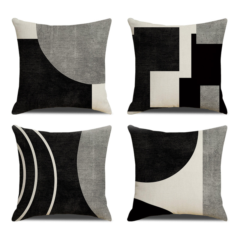 Cross-Border New Black and White Pillowcases, Living Room Sofa, High-End Decorative Pillows, Household Supplies, Bedroom Pillows Wholesale