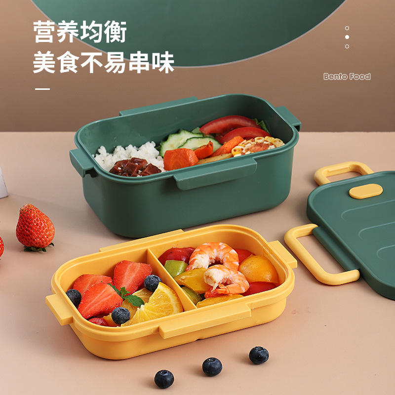 卸売り密封二階弁当箱のアイデアはシンプルで携帯二階弁当箱の学生は昼食箱の屋外弁当箱を分けます。