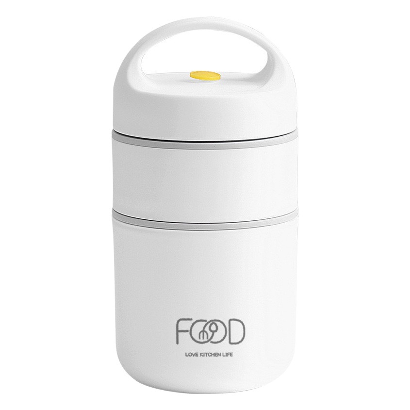 Taza de vacío de acero inoxidable mini taza de desayuno al aire libre portátil de doble capa mango sellado con tapa hogar taza de sopa fresca