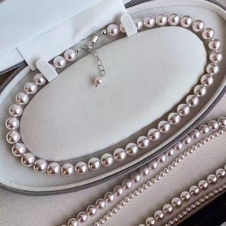 Manta Rose Purple Shijia Pearl Necklace Women's Accessible Luxury Versatile Strong Light High-End Clavicle Chain Niche Stacking Necklace Manta Rose Purple Shijia Pearl Necklace Women's Accessible Luxury Versatile Strong Light High-End Clavicle Chain Niche Stacking Necklace