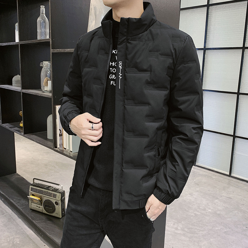 5XL - 8XL collar vertical otoño y invierno chaqueta de plumón hombre ligera y delgada invierno versátil chaqueta de hombre caliente joven