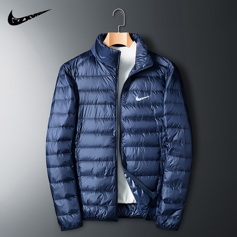 Marca ligero abajo Chaqueta corta de los hombres 2022 Otoño e Invierno nueva moda pato blanco abajo collar del soporte abrigo caliente
