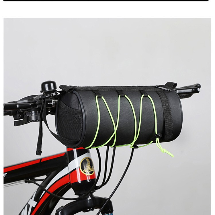 ロードバイク、電動自転車、電動バイク用フロントバッグ、汎用マウンテンバイク前ハンドル収納バッグ、電動自転車用円筒型バッグ|undefined