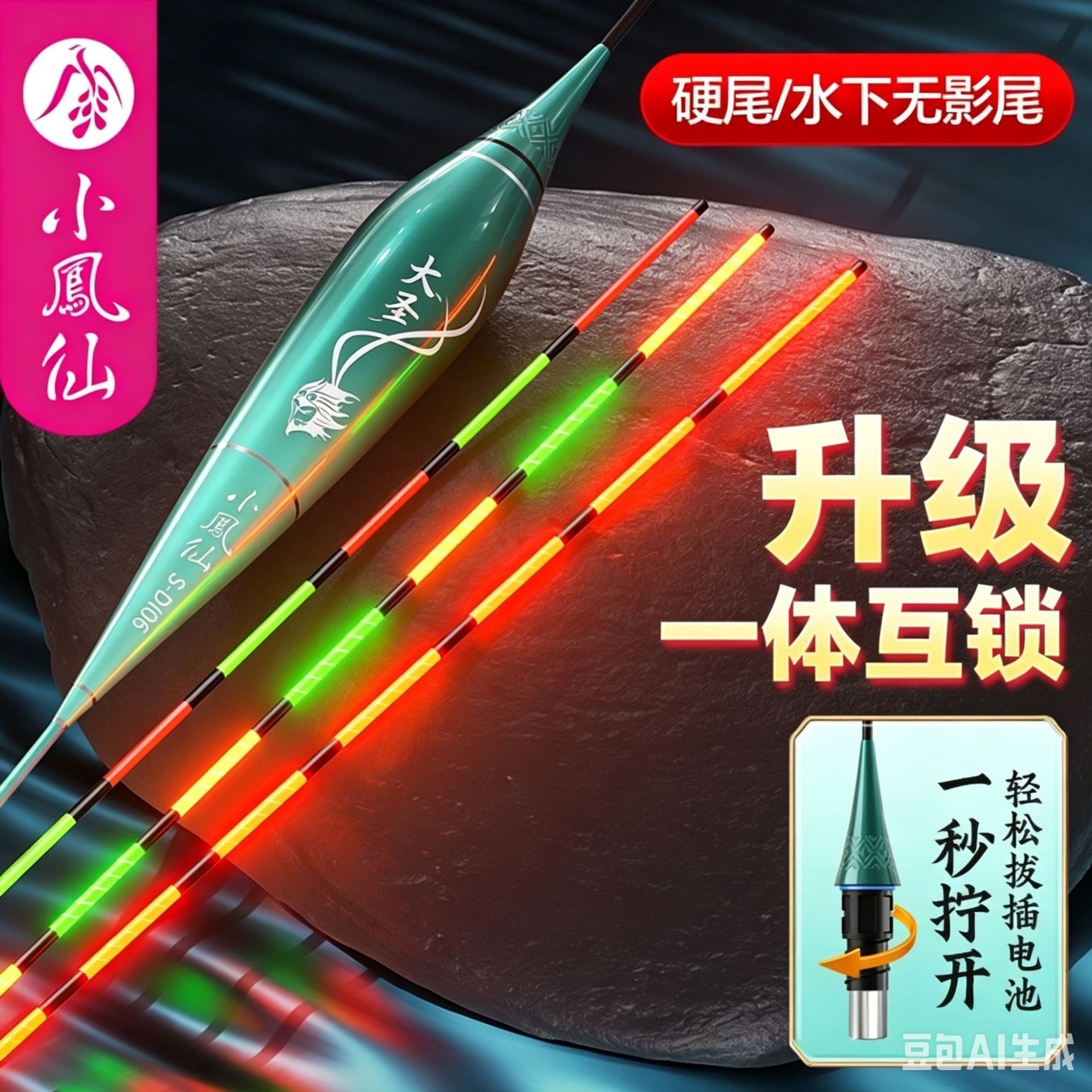 Little Phoenix Fairy Great Sage Returns Night Light Float Oled Hard Tail Color Changing Fish Float High Sensitivity Olive Tail Float Wholesale