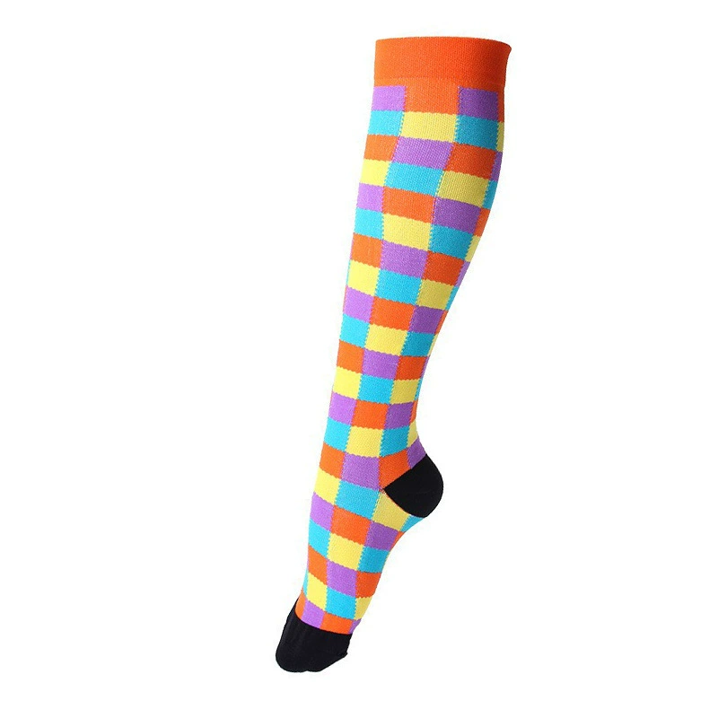 Compression Running Socks, Unisex Jacquard Knee-High Socks, Multiple Patterns, S/M & L/XL