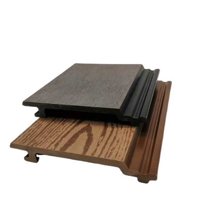 Exportación a Asia Rejilla de grano de madera Tablero de pared de madera de plástico al aire libre Tablero de pared decorativo al aire libre Tablero de pared grande de plástico de madera de pared exterior coextruido