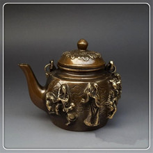 玉之星銅器工藝品廠家批發仿古純銅八仙壺擺件 水壺 茶壺家居裝飾