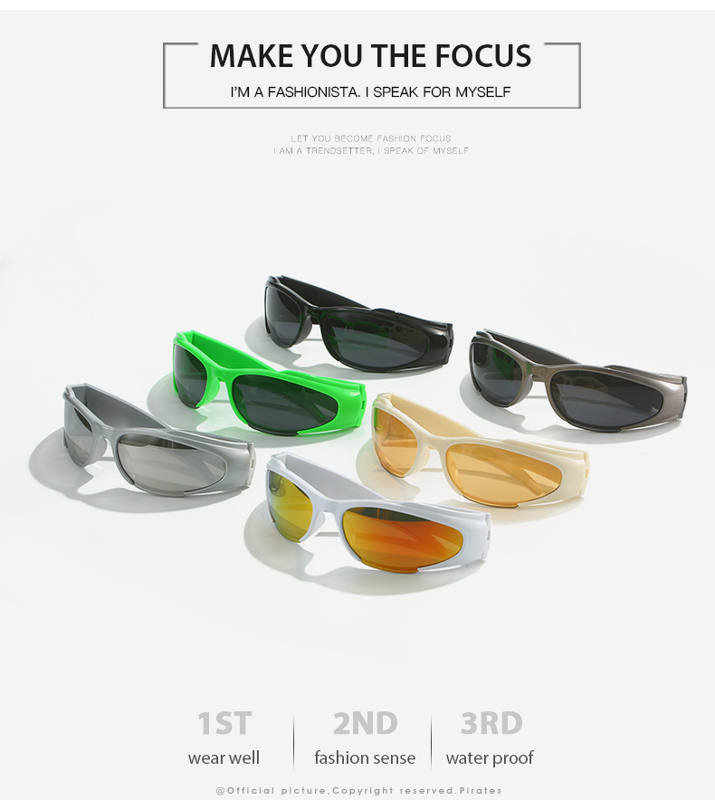 Sunglasses Classification Streetwear Sports Solid Color PC UV400 Protection Cat Eye Full Frame Sports Sunglasses