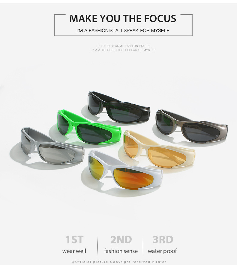 Streetwear Sports Solid Color Pc Cat Eye Full Frame Sports Sunglasses display picture 3