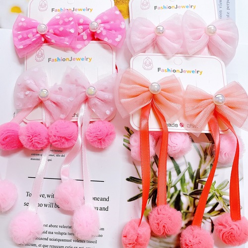 Internet celebrity hair accessories for girls, bow clips, hanging beads, lace clips, girls cartoon acrylic hairpins manufacturer