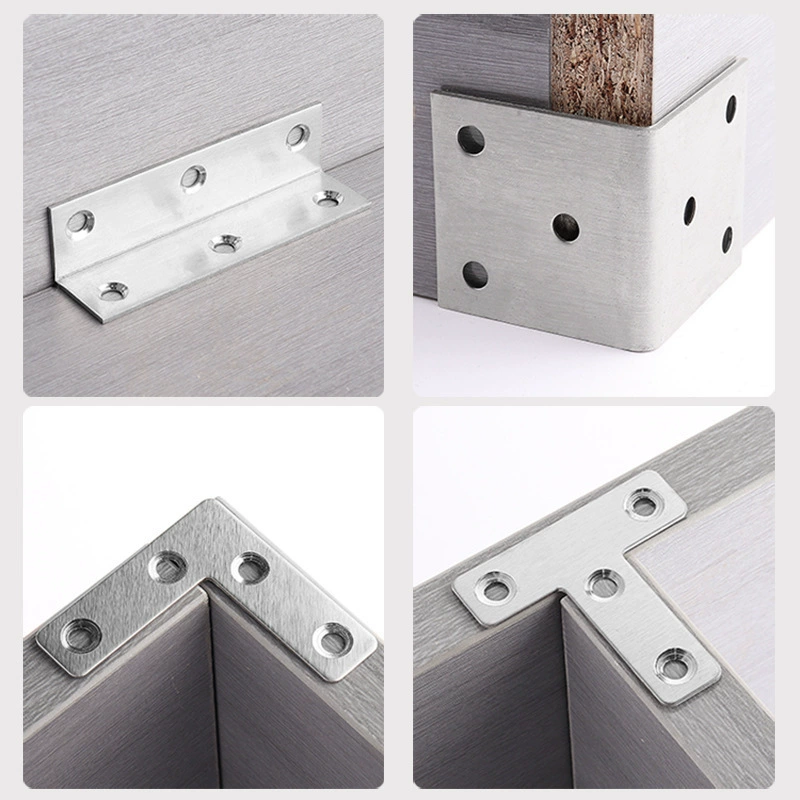 DCJ Stainless steel corner code 90 degrees right -angle fixed fixed -angle iron L -shaped triangle iron stent layer board plate support furniture connector