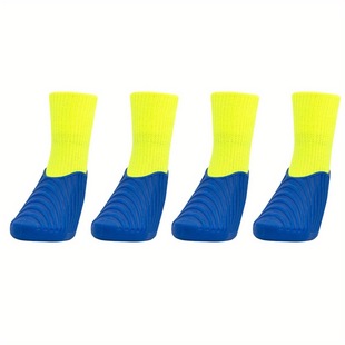 2025 New Cross-Border Dropshipping Waterproof Dog Boots, Bright Neon Yellow Blue, with Anti-Skid Pads